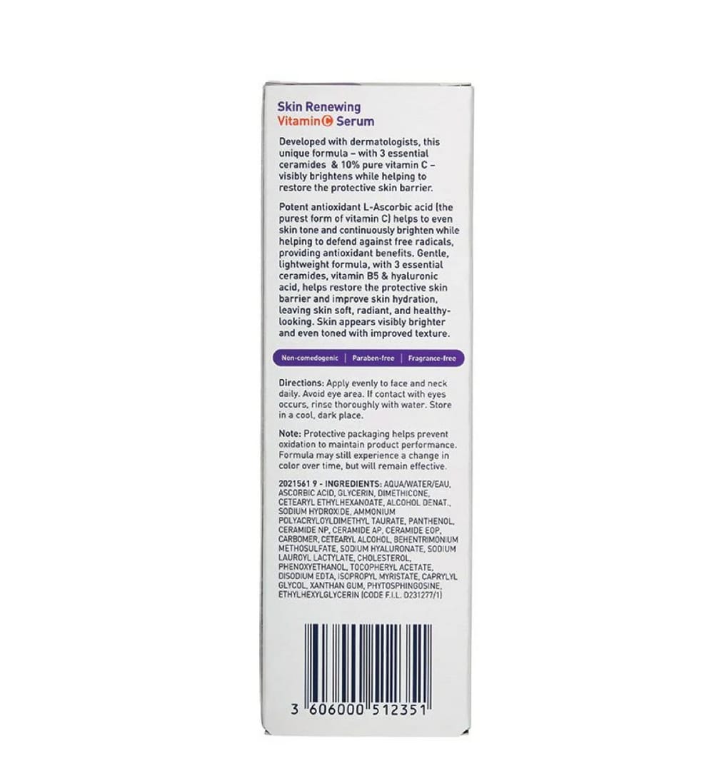 Cera ve Skin renewing 10% Vitamin C Serum.